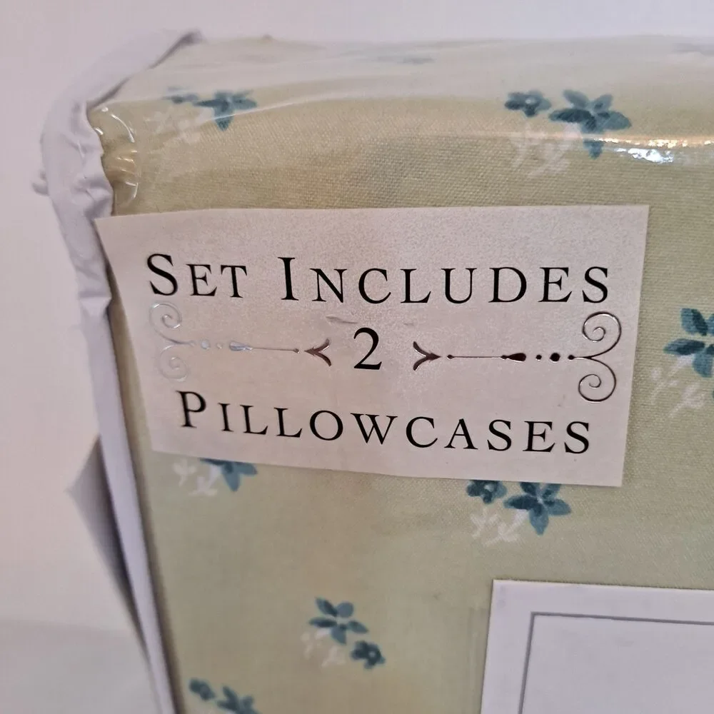 Shabby Chic Rachel Ashwell 4 piece TWIN Sheet Set Green Floral